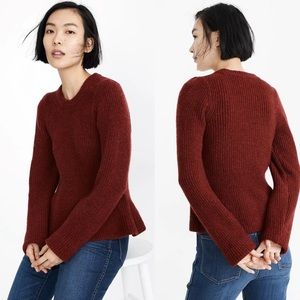 NWT Madewell Peplum Pullover Sweater